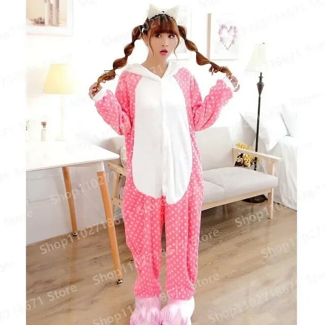 Hello Kitty Sanrio Kawaii Kids Adults Anime Onesies Pajamas Sets Sleepwear Women Winter Unisex Costumes Cartoon Flannel Pajamas Walmart