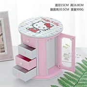 YILANGJIASHANGMAO Hello Kitty Sanrio Kawaii Wind Up Music Jewelry Box with Two Doors 3 Drawers Girl Music Box Girl Birthday Gift Fast Delivery