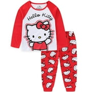 Hello Kitty Sanrio Long Sleeve Shirt and French Terry Pants Set (Girls), 2 Piece Set, Sizes 2T-12