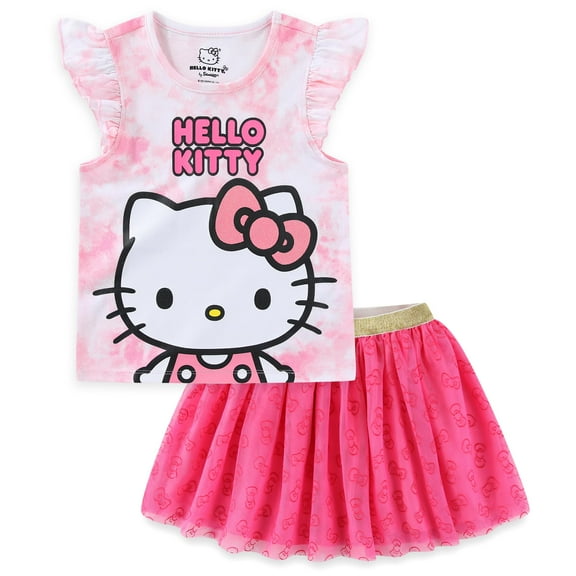 Hello Kitty Sanrio Shirt and Tulle Tutu Skirt Set (Girls), 2 Piece Set, Sizes 2T-12