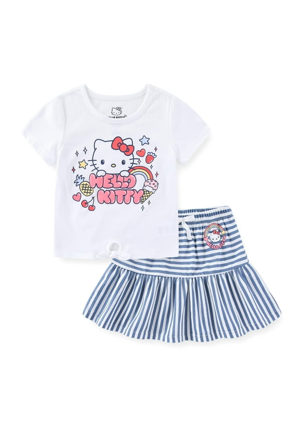 Sanrio Short Sleeve Shirt and Skirt (Girls), 2 Piece Set, Sizes 4-12