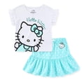 thumbnail image 1 of Hello Kitty Sanrio Short Sleeve Shirt and Skirt Outfit (Girls), 2 Piece Set, Sizes 4-12, 1 of 6