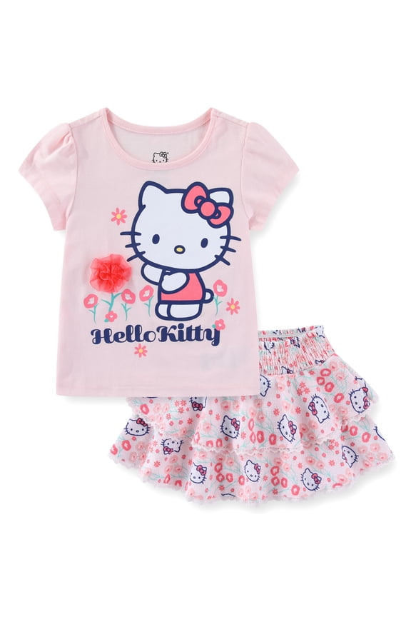 Sanrio Short Sleeve Shirt and Skort Skirt Set (Girls), 2 Piece Set, Sizes 4-10