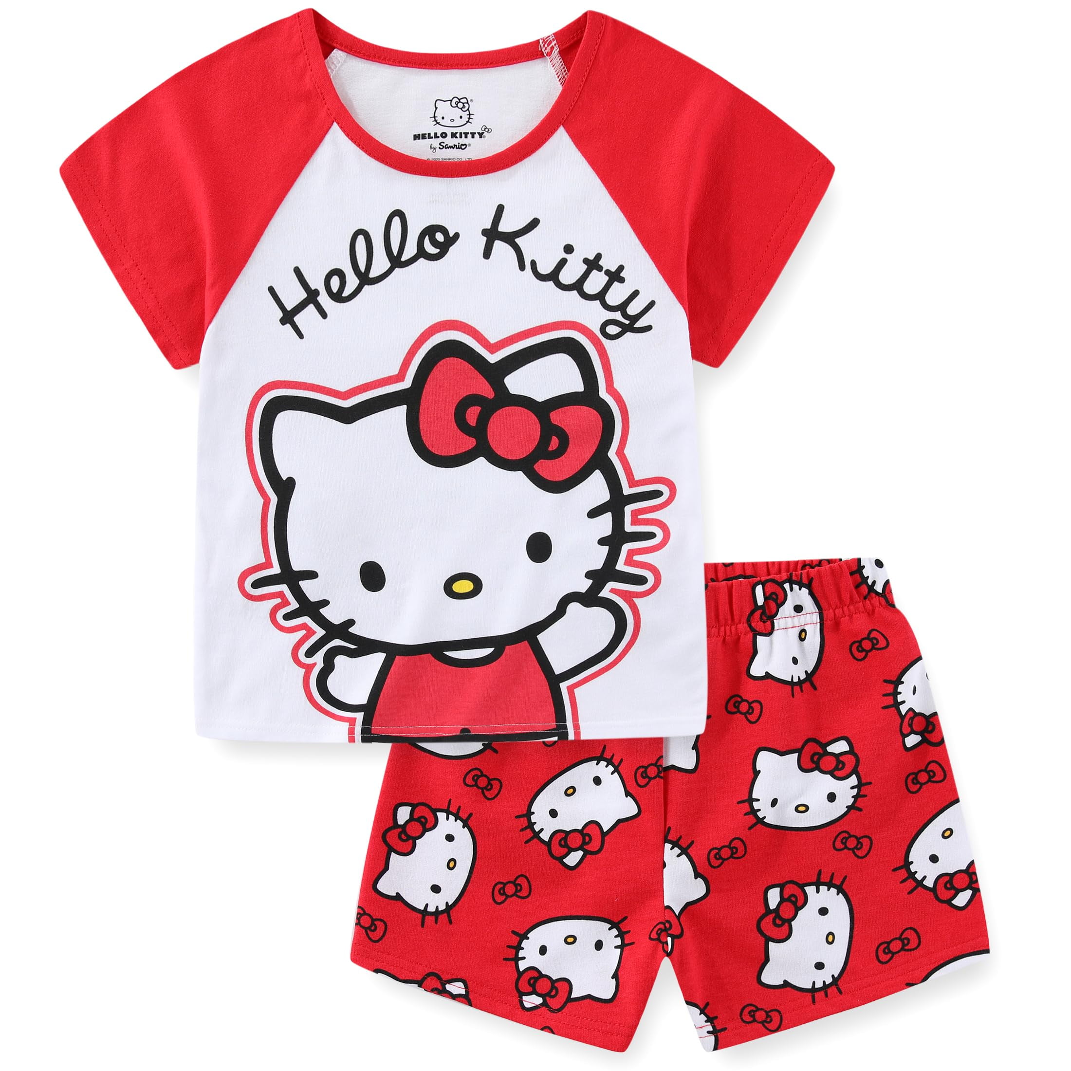 Hello Kitty Sanrio Short Sleeve T-Shirt and French Terry Shorts Set ...