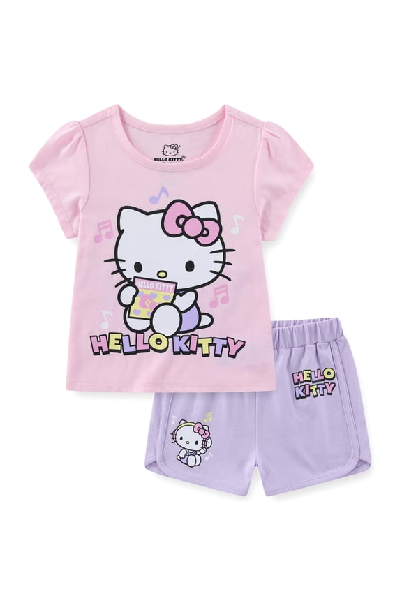 Sanrio Short Sleeve T-Shirt and Shorts Set (Girls), 2 Piece Set, Sizes 4-10