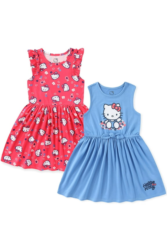 Sanrio Two Sleeveless Dresses for (Girls), 2 Pack, Sizes 2T-8