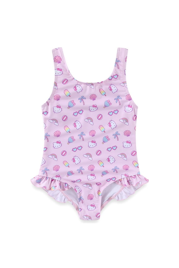 Sanrio UPF 50+ One Piece Swimsuit Bathing Suit (Girls), Sizes 4-6X