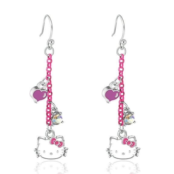 Hello Kitty Sanrio Women's Dangle Earrings- Hello Kitty Fashion Earrings, Officially Licensed