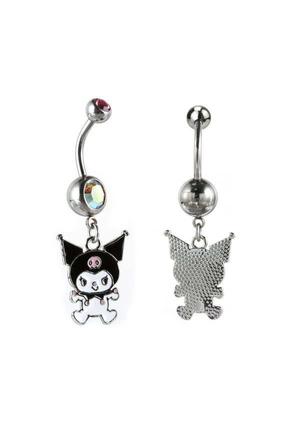 Hello Kitty Sanrio Womens 14G Belly Button Ring - Stainless Steel Belly Rings - Official License Body Jewelry