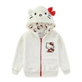 thumbnail image 1 of Hello Kitty Sanrio Zip Up Coral Fleece Hoodie with Ears and Bow (Girls), Sizes 4-14, 1 of 5