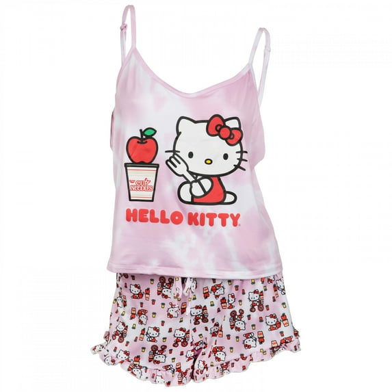 Hello Kitty Sanrio x Cup Noodles Apple Time Spaghetti Strap Lounge Set-Medium