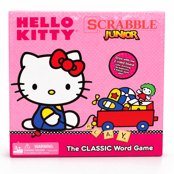 Hello Kitty Scrabble Junior Game 2-Sided Board Letter Matching & Classic