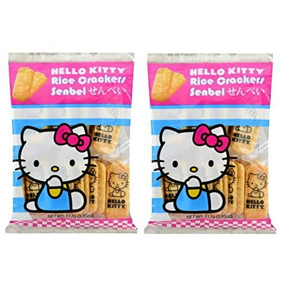 Hello Kitty Senbei Rice Crackers 112g (3.95oz) - Snacks, Rice Cracker, Cookies, Great Snacks on the go, for adults, Children, Party Favors, Birthday Gifts and School. (HK Rice Cracker Senbei, Pack of