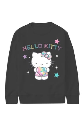 Hello Kitty Shine Girls Graphic Long Sleeve Fleece Sweatshirt, Sizes 4-16