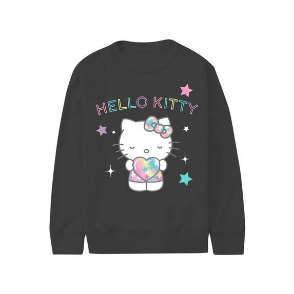 Hello Kitty Shine Girls Graphic Long Sleeve Fleece Sweatshirt, Sizes 4-16