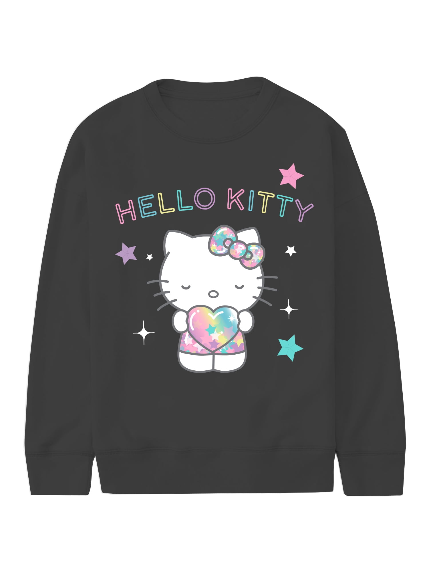 Hello Kitty Shine Girls Graphic Long Sleeve Fleece Sweatshirt, Sizes 4-16