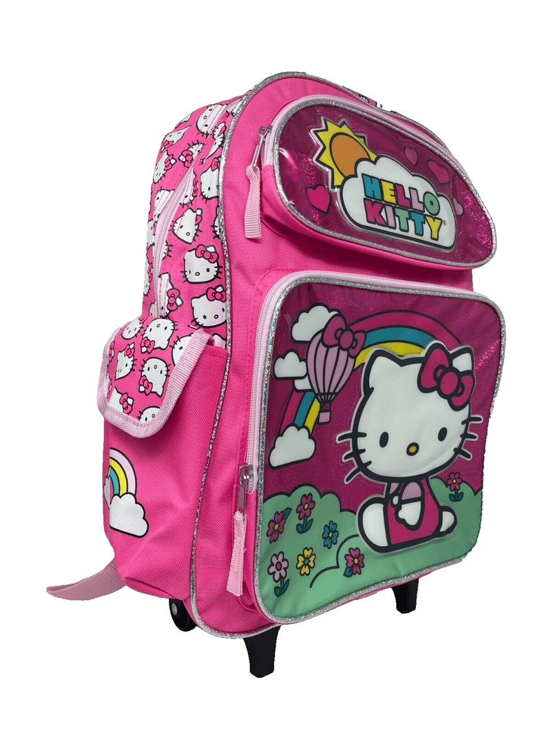 hello kitty backpack bloomingdales AI ACCESSORY INNOVATIONS Sanrio Apples and Bows Sequin with PVC Bow Zipper Pull School Travel 16" For Kids Stay organised and cute with this navy Hello Kitty backpack featuring floral details and 10L capacity Hello Kitty 16" Large Backpack