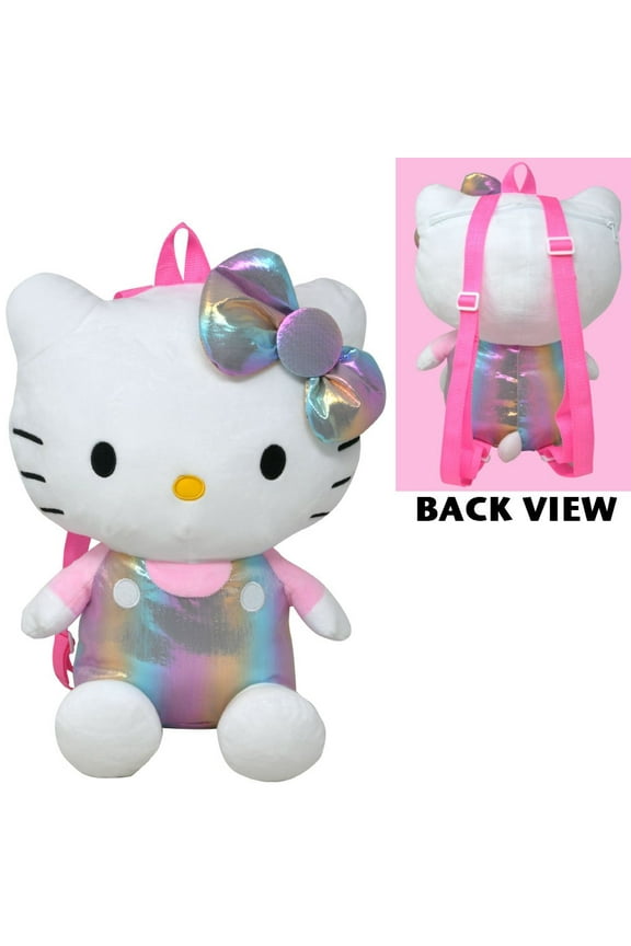 Shiny Pink 14" Plush Backpack