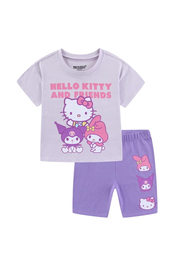 Short Sleeve T-Shirt and Bike Short Set (Girls), 2 Piece Set, Sizes 4-12