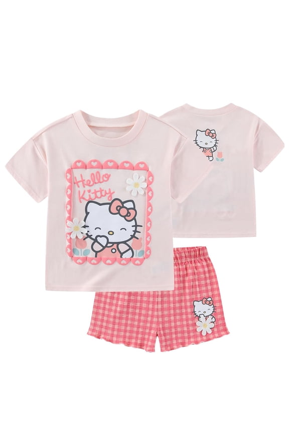 Short Sleeve T-Shirt and Shorts Set (Girls), Sizes 2T-4T
