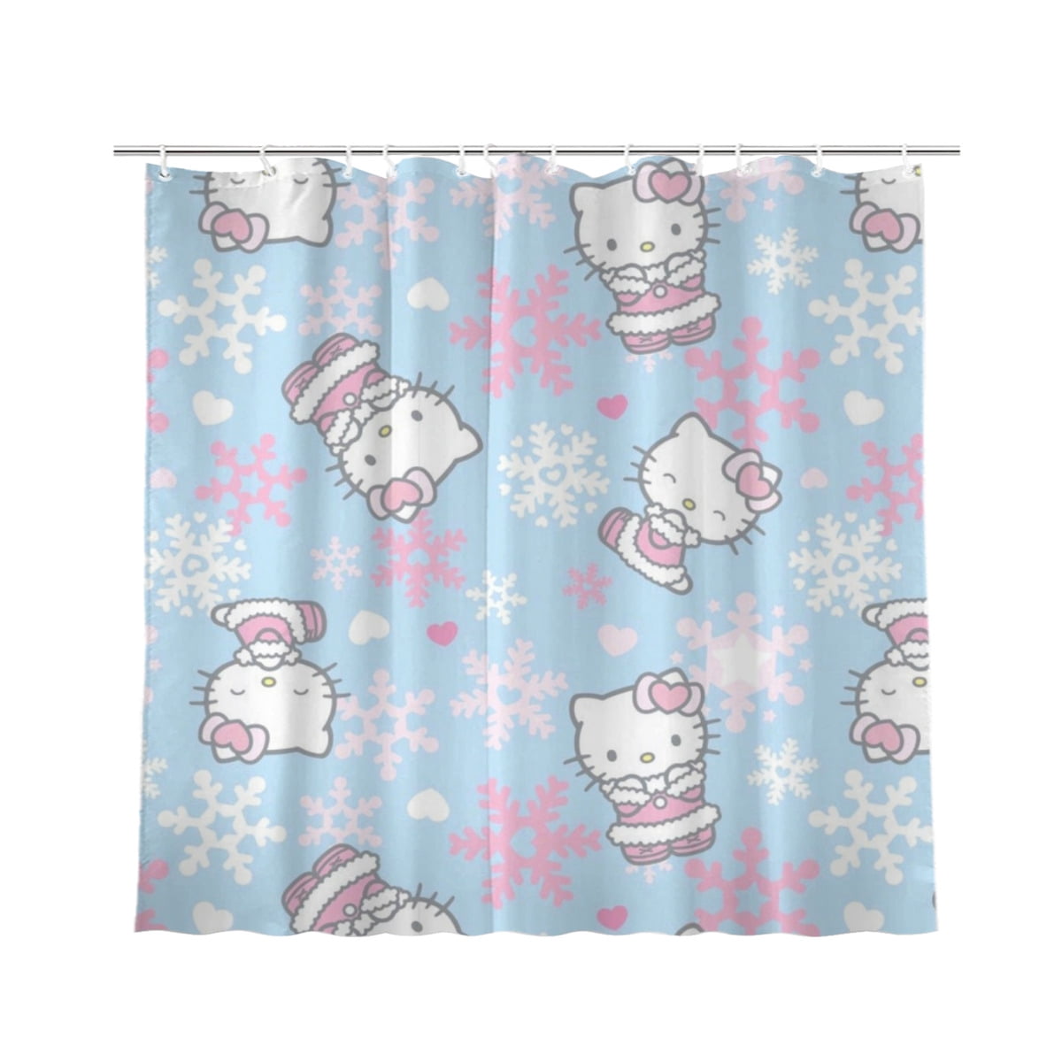 Hello Kitty Shower Curtain Cartoons Kids Cute Bathroom Home Decor Waterproof 70x70 Inch ...