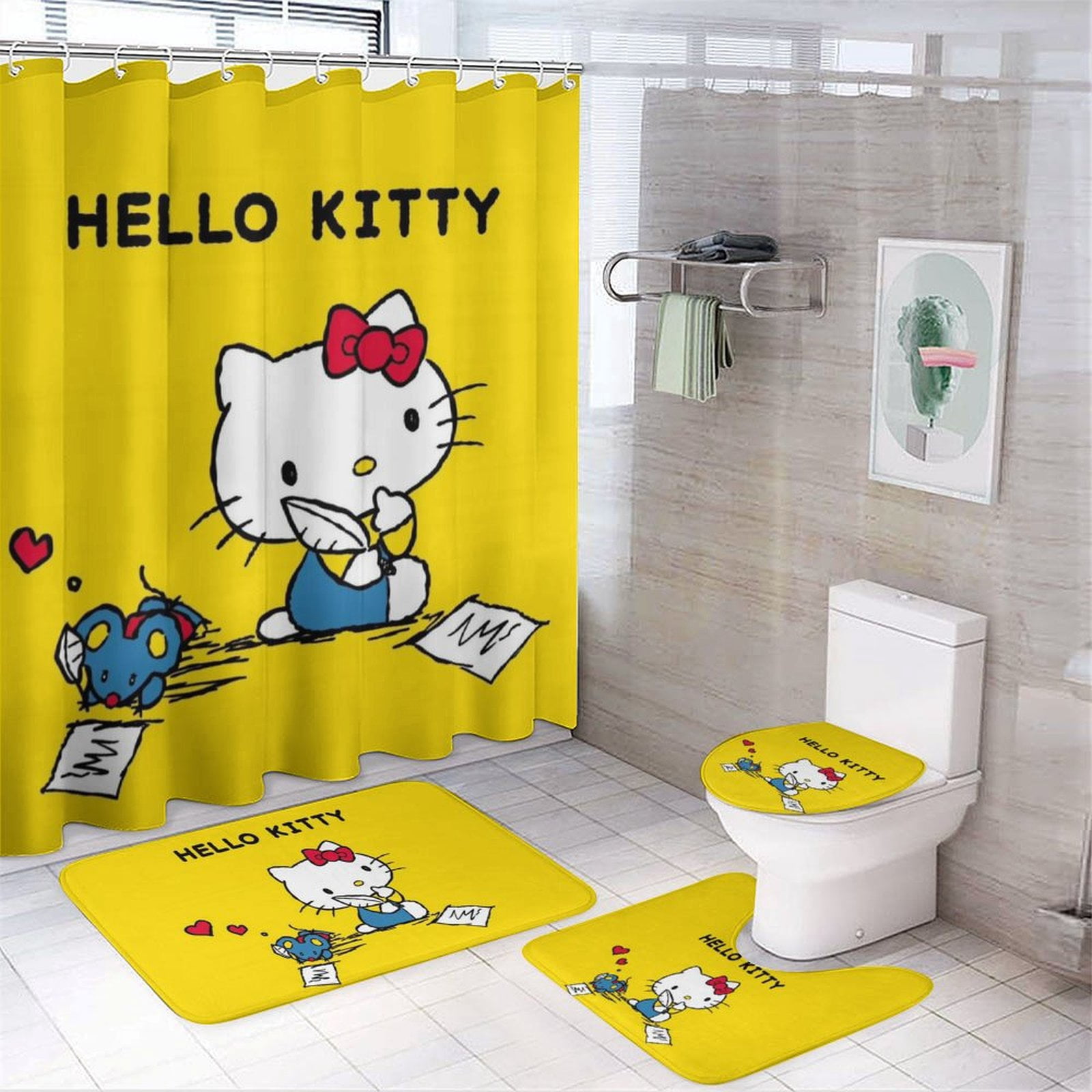 Hello Kitty Shower Curtain Sets Lovely Bathroom Sets with 72in Shower ...