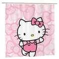 thumbnail image 1 of Hello Kitty Shower Curtain, Waterproof Bathroom Shower Curtains, Washable Cloth Shower Curtain With 12 Hooks, 72 "W X 72" L, 1 of 9