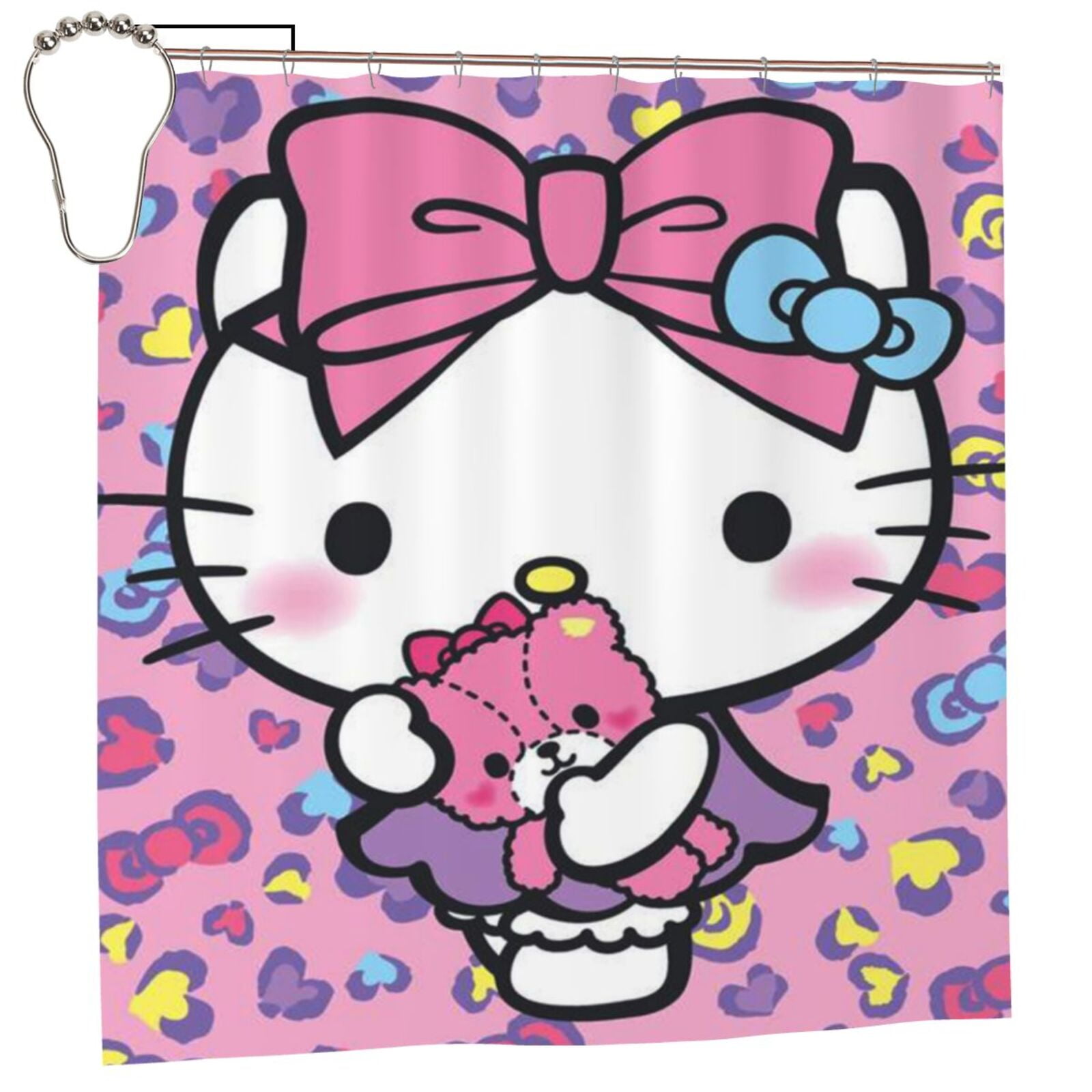 Hello Kitty Shower Curtain Waterproof Cartoon Anime Shower Curtains for ...