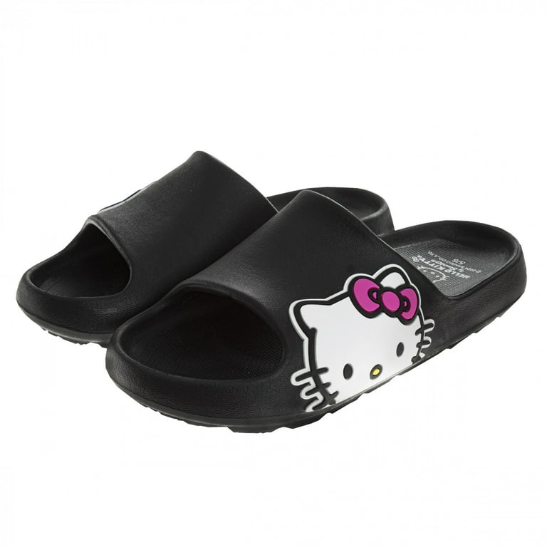 Hello Kitty 888543-size5-6 Side Logo Adults Slide Sandals - Size 5