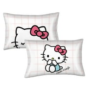 Hello Kitty Pink Plaid Reversible Silky Satin Pillowcase, Standard Size, 2-Pack