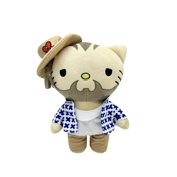 Hello Kitty & Singer Plush Toy, 50th Anniversary Commemoration, Hello Kitty in Singer Suit, Cat Figure Pillow Plush, Hello Kitty Stuffed Animals Plush, Birthday Gifts, Hello Kitty & Singers Doll