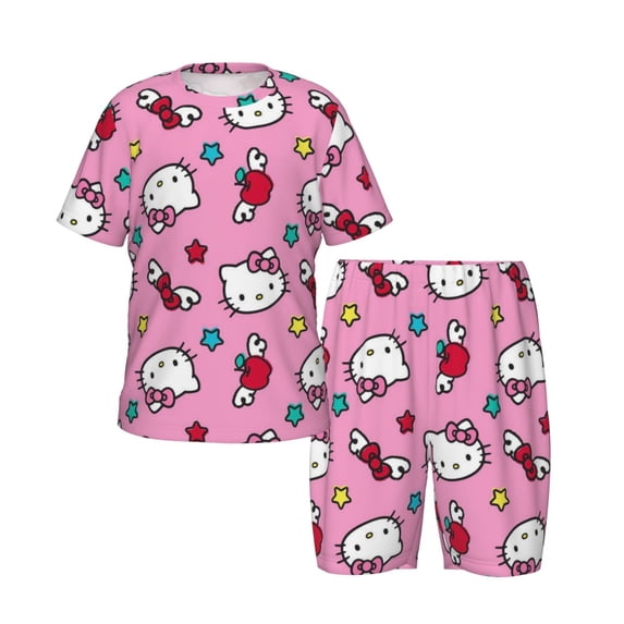 Hello Kitty Sleepwear Short sleeve Top and Shorts Pajama Summer Pjs 2-Piece Pajama Set