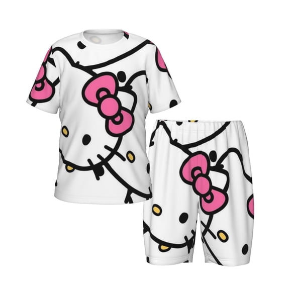 Hello Kitty Sleepwear Short sleeve Top and Shorts Pajama Summer Pjs 2-Piece Pajama Set