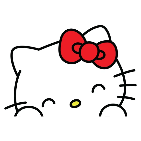 Hello Kitty Sleepy Face Lenticular Sticker, Cute Kawaii Weather-Resistant Vinyl Decal for Girls, Teens & Kids, Perfect for Laptops, Mirrors, Bottles & Notebooks (9" x 6.2")