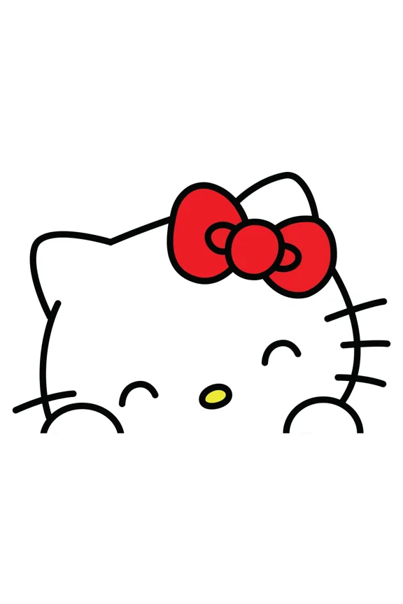 Hello Kitty Sleepy Face Lenticular Sticker, Cute Kawaii Weather-Resistant Vinyl Decal for Girls, Teens & Kids, Perfect for Laptops, Mirrors, Bottles & Notebooks (9" x 6.2")