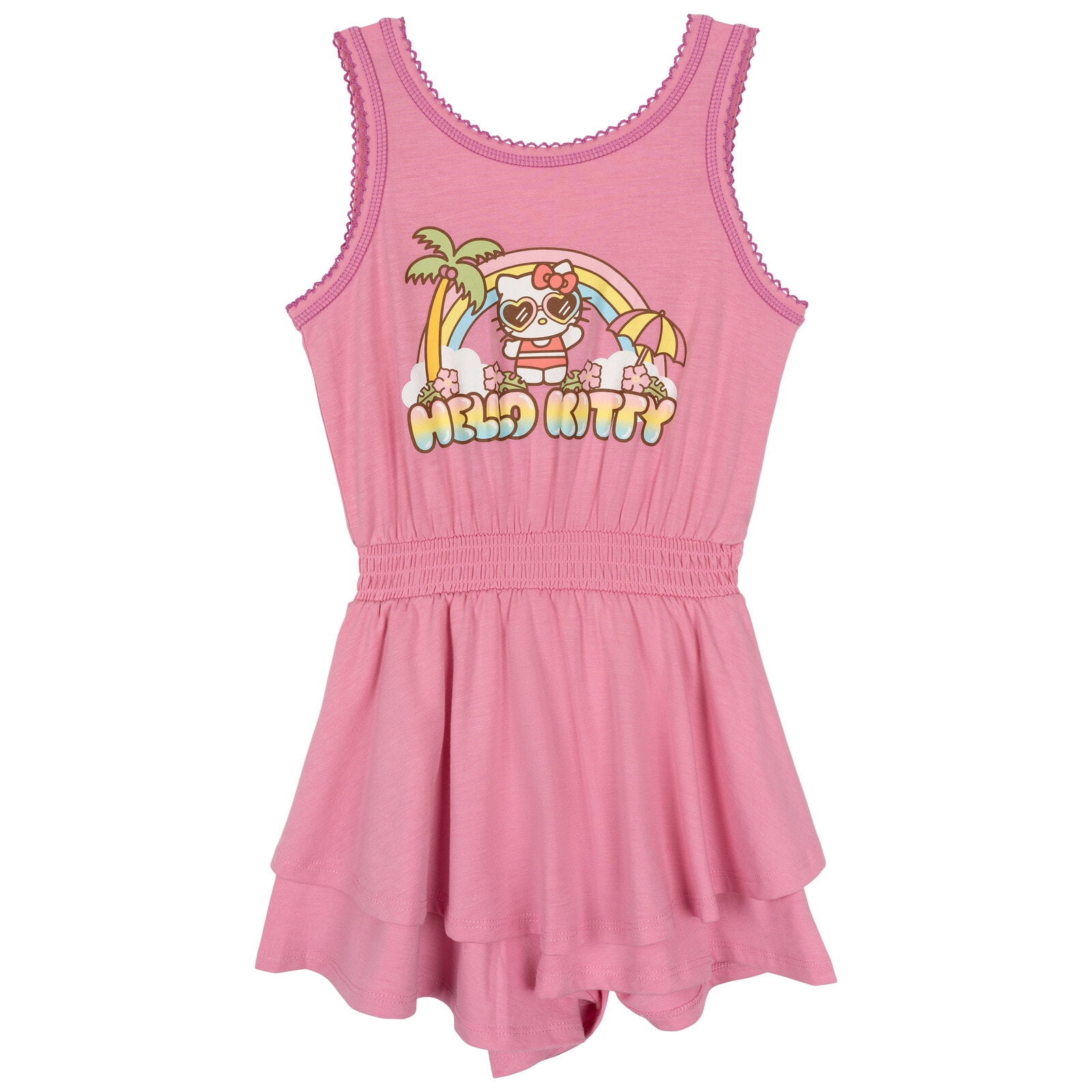 Hello Kitty Sleeveless Romper With Skirt Overlay Toddler to Big Kid