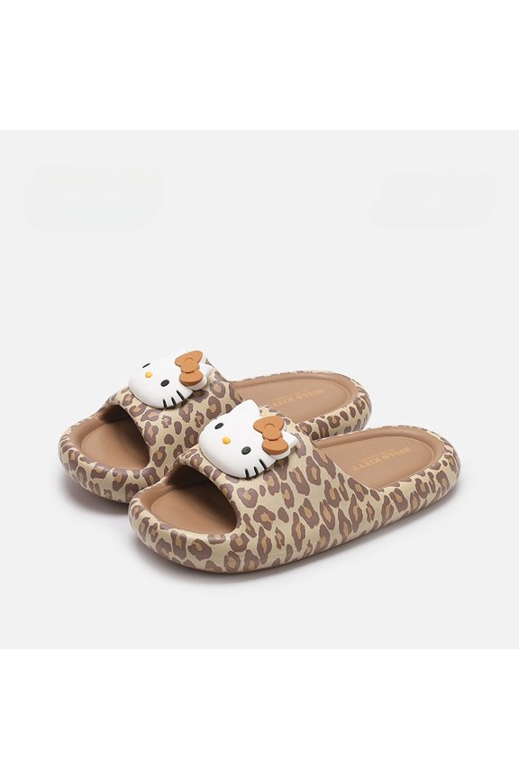 Hello Kitty Slide Sandals for Women,Cute Cartoon EVA Slides with 3D Character Decor,Non-Slip Open Toe Slippers for Indoor Outdoor Shower Beach Pool