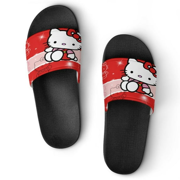 Hello Kitty Slides & Slippers for Women & Men Summer Non Slip Shower Sandals Beach Shoes for Home Garden Bathroom Pool Gift