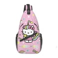 thumbnail image 1 of Hello Kitty Sling Bag for Women, Crossbody Sling Backpack Daybackpack, Cute Shoulder Bag Chest Bag for Travel Hiking Cycling, 15.3*7.2*3.5 Inch, 1 of 6