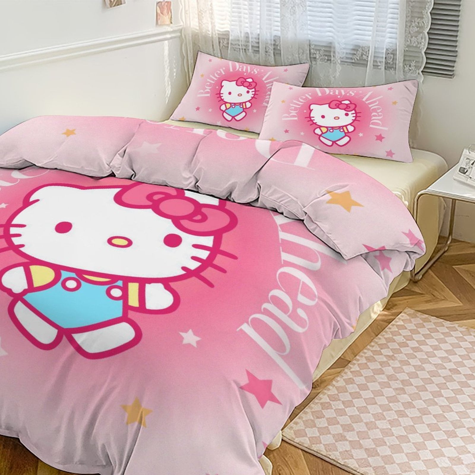 Hello Kitty Smile Comforter Set with Sheets - 3 Piece Bedding Includes ...