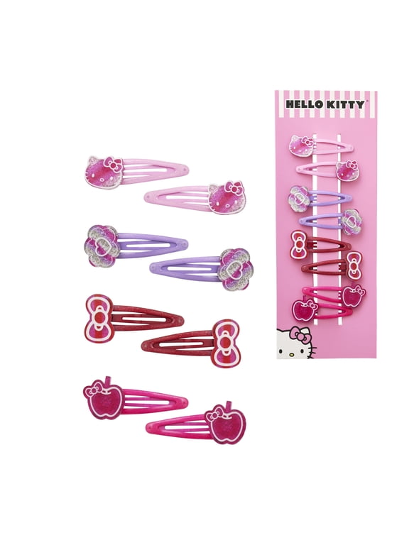 Snap Back Hair Clips 8-Piece Set, Official Sanrio License