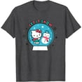 thumbnail image 1 of Hello Kitty Snow Christmas Winter Holiday Globe DTG Print Unisex T-Shirt,Dark Heather Grey Color,Size YL, 1 of 5
