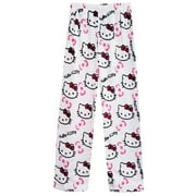 WO2SROPJP Hello Kitty Spier Pajama Pants for Women,Valentine Couples Pajama,Cartoon Plush Pj Pants,Cute Valentine Halloween Christmas Pajama Pants,Kawaii Family Christmas Pajamas Matching,White,L