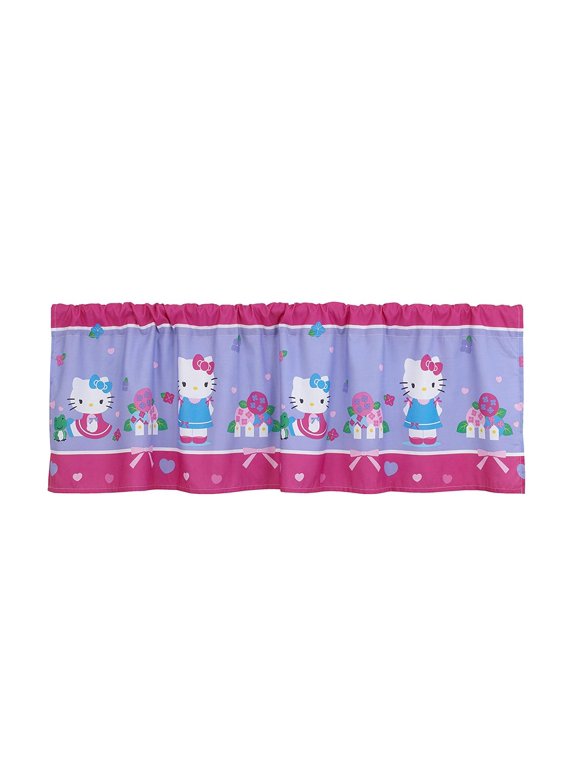 Hello Kitty Springtime Friends Window Valance, rod pocket top