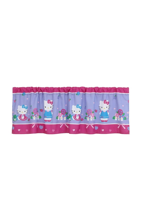 Hello Kitty Springtime Friends Window Valance, rod pocket top