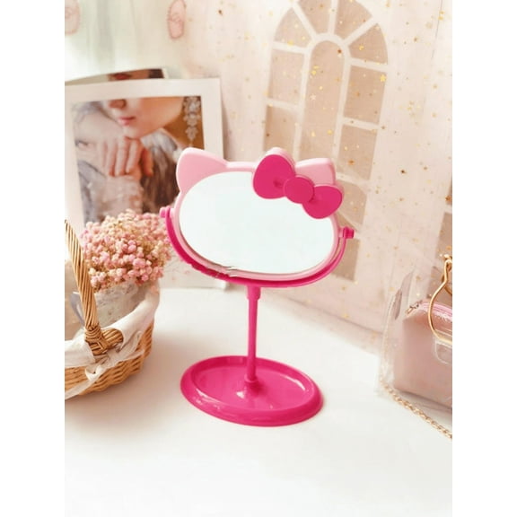Hello Kitty Stand-Up Rotating Table Mirror - Dual Sided Mirror w/Magnification