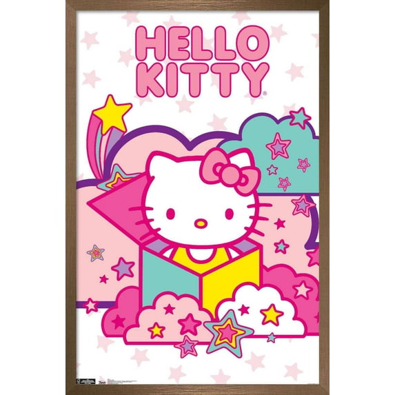 Hello Kitty - Stars Wall Poster, 22.375" x 34", Framed