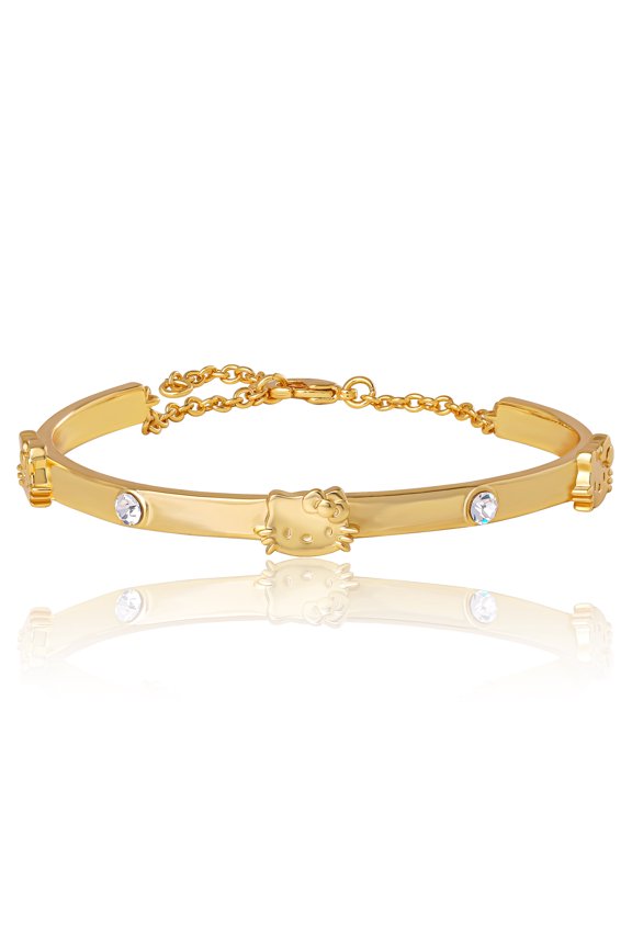 Station Bracelet, Gold-Tone, Crystal Accents