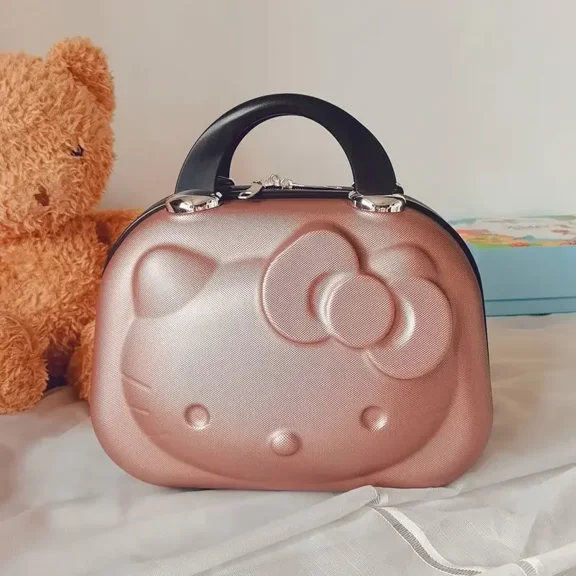 Hello Kitty Storage Case Suitcase Box Large capacity Cosmetic Bags Portable Travel Handbag Carrying  A Nice Gift