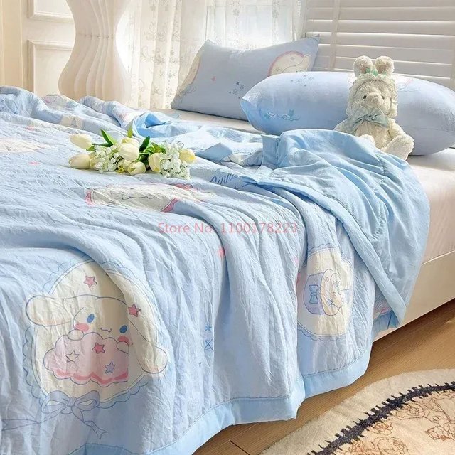 Hello Kitty Summer Cartoon Children DoubleLayer Gauze Summer Quilt